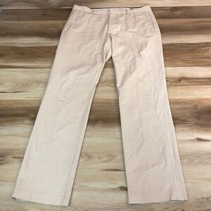 Bonobos Slim Fit Chino Pants Mens 33x32 Tan White Micro Houndstooth Wednesday